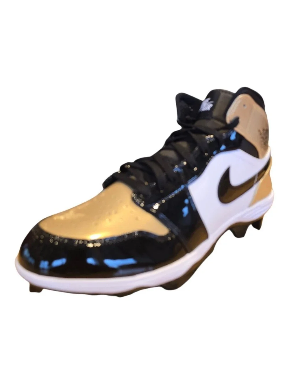 Air Jordan 1 Mid TD Football Cleats FJ6805-701 Gold Black White Men's 11.5 Nike